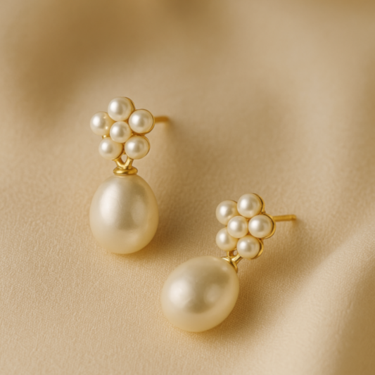 Blooming Freshwater Pearl Drop Earrings
